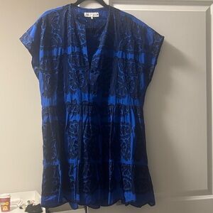 Zara Royal Blue and Black Textured Dress